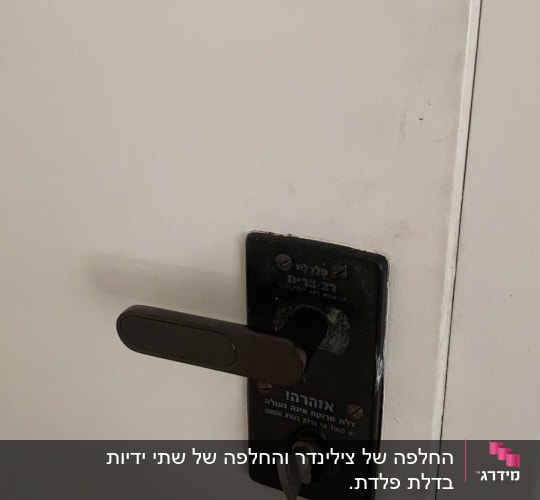 ידית דלת עם מנעול ומפתח